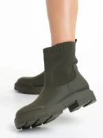 Дамски боти  зелени  от еко кожа и текстилен материал  Chiara