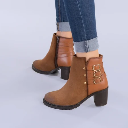 Боти от естествена кожа Figo камел