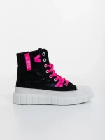 Дамски спортни обувки черни с розово от текстилен материал Marafino