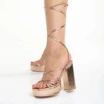 Дамски сандали  бронзови  от еко кожа  Dimitra