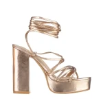 Дамски сандали  бронзови  от еко кожа  Dimitra