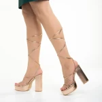 Дамски сандали  бронзови  от еко кожа  Dimitra