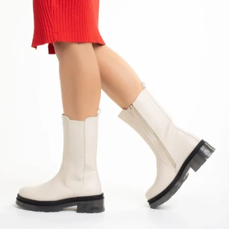 Дамски чизми бежови  от еко кожа  Avelyn