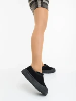 Дамски чизми черни от текстилен материал Devalia