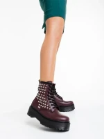 Дамски боти грена от еко кожа Nikitha