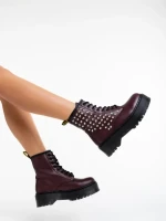 Дамски боти грена от еко кожа Nikitha