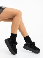 Дамски чехли черни от текстилен материал Temaria