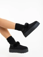 Дамски чехли черни от текстилен материал Temaria