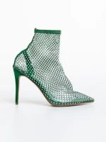 Дамски боти  зелени  от текстилен материал  Oleta