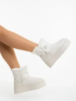 Дамски чизми светло бежови от текстилен материал Andara