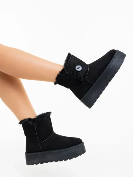 Дамски чизми черни от текстилен материал Andara