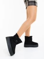 Дамски чизми черни от текстилен материал Andara