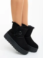 Дамски чизми черни от текстилен материал Andara