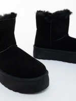 Дамски чизми черни от текстилен материал Andara