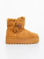 Дамски чизми камел от текстилен материал Andara