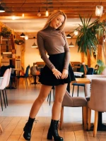 Дамски боти с ток черни от екологична кожа Wilfreda