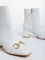 Дамски чизми бели от еко кожа Aliah