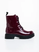 Дамски боти грена от еко кожа лачена Mahina