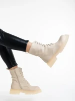 Дамски боти бежови от еко кожа Maryse