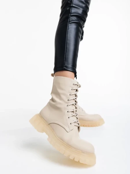 Дамски боти бежови от еко кожа Maryse