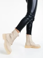 Дамски боти бежови от еко кожа Maryse