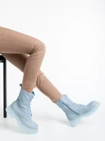 Дамски боти сини от еко кожа Maryse