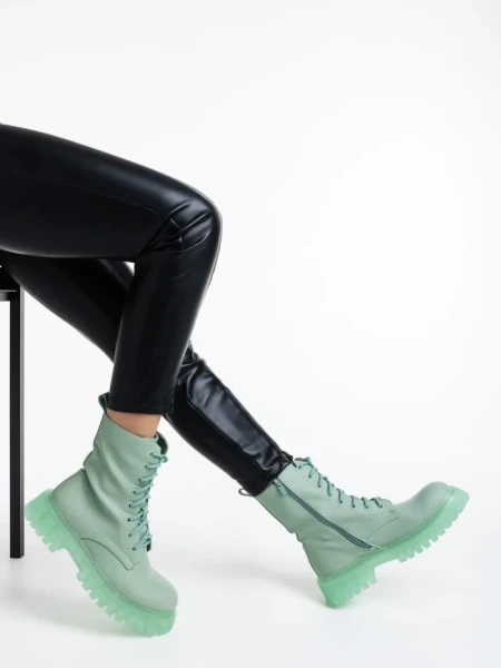 Дамски боти зелени от еко кожа Maryse