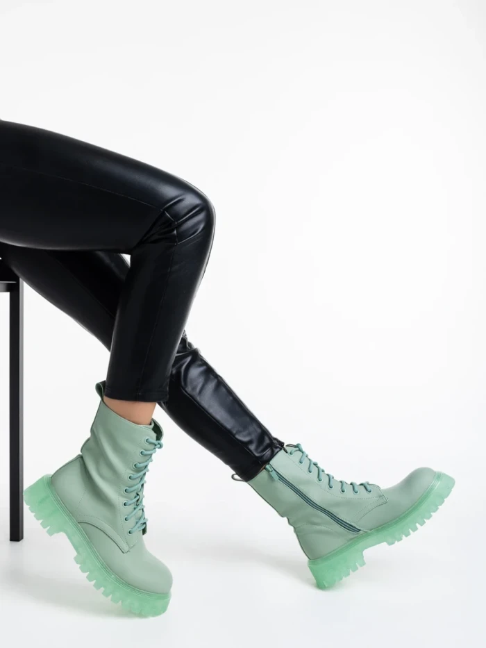 Дамски боти зелени от еко кожа Maryse