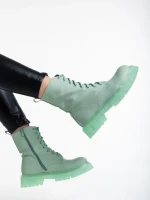 Дамски боти зелени от еко кожа Maryse