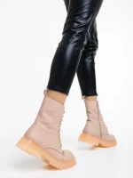 Дамски боти розови от еко кожа Maryse