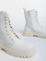 Дамски боти бели от еко кожа Maryse