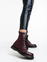 Дамски боти грена от еко кожа лачена Tierra