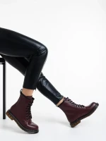 Дамски боти грена от еко кожа лачена Tierra