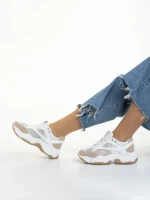 Дамски спортни обувки  бели  от текстилен материал  Rama