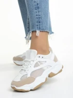 Дамски спортни обувки  бели  от текстилен материал  Rama