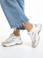 Дамски спортни обувки  бели  от текстилен материал  Rama