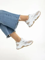 Дамски спортни обувки  бели  от текстилен материал  Rama