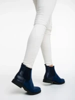 Дамски боти сини  от текстилен материал Dominika