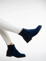 Дамски боти сини  от текстилен материал Dominika