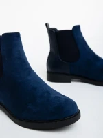 Дамски боти сини  от текстилен материал Dominika