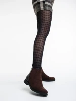 Дамски боти кафяви  от текстилен материал Dominika