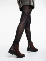 Дамски боти кафяви  от текстилен материал Dominika