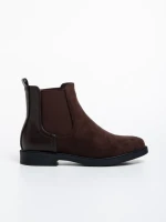 Дамски боти кафяви  от текстилен материал Dominika