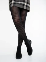 Дамски боти черни  от текстилен материал Dominika