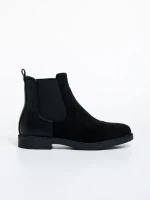Дамски боти черни  от текстилен материал Dominika