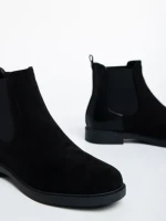 Дамски боти черни  от текстилен материал Dominika