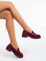 Дамски мокасини грена от текстилен материал Agneza