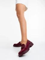 Дамски мокасини грена от текстилен материал Agneza