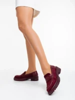 Дамски мокасини грена от текстилен материал Agneza