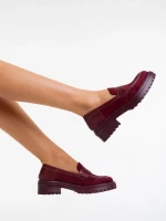 Дамски мокасини грена от текстилен материал Agneza